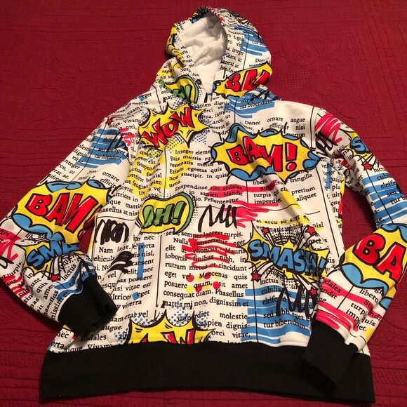 Encrypted comic hoodie Size Extra Large, Color white - Picture 1 of 6